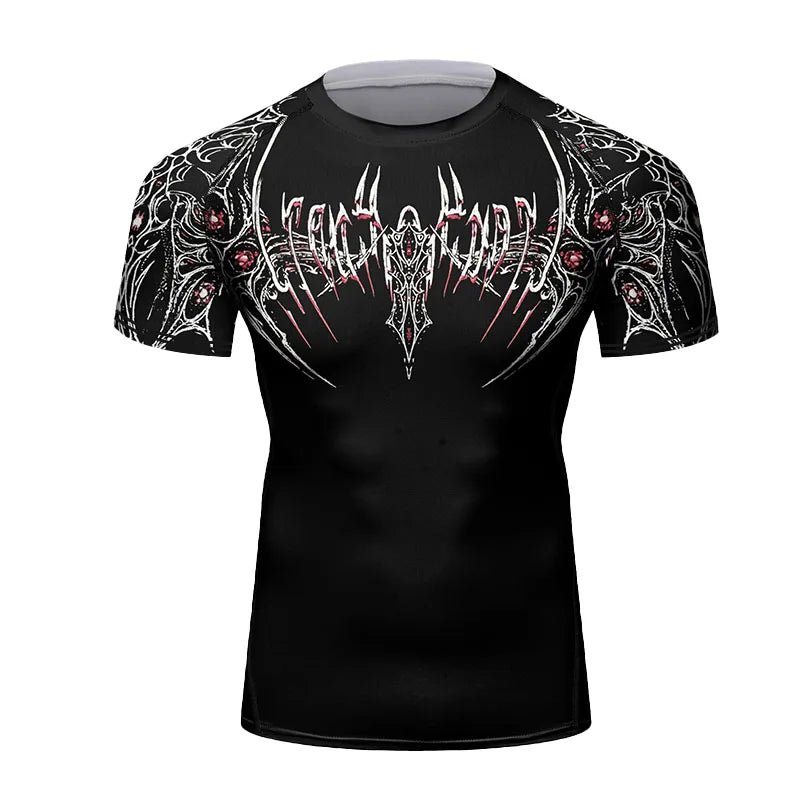 Custom Your Own Logo Digital Print Anti-UV UPF50 Short Sleeve Quick Dry BJJ MMA Grappling Rashguard for Men